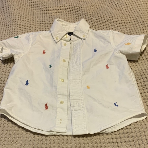 Polo by Ralph Lauren Kids White Shirt with Colorful Embroidery - Picture 1 of 7